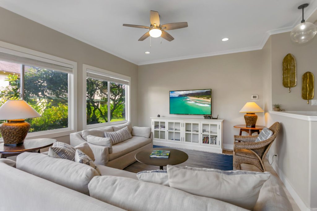 Designer retreat with AC and pool by the beach