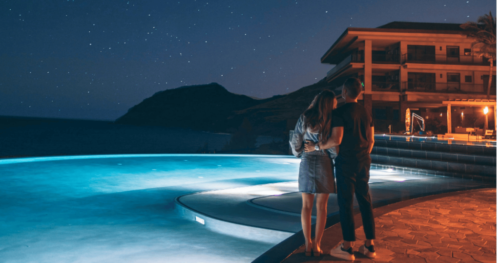 Kauai beach at night